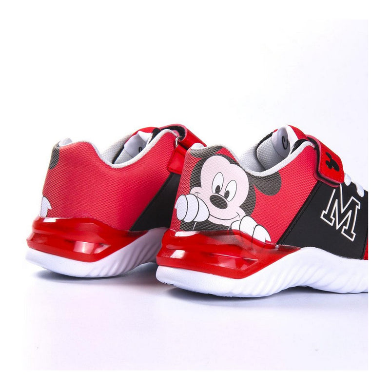 Scarpe Sportive Sneakers per Bambini con Luce LED Mickey Mouse Rosso