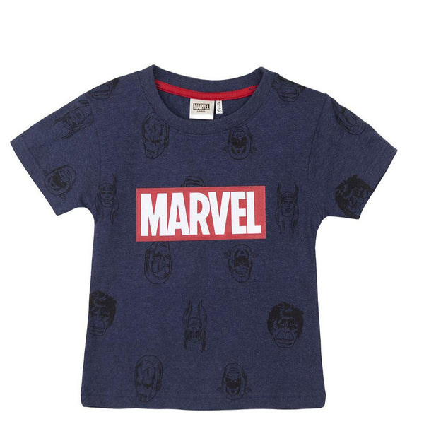 T-Shirt Maglietta a Maniche Corte per Bambini Marvel Blu scuro