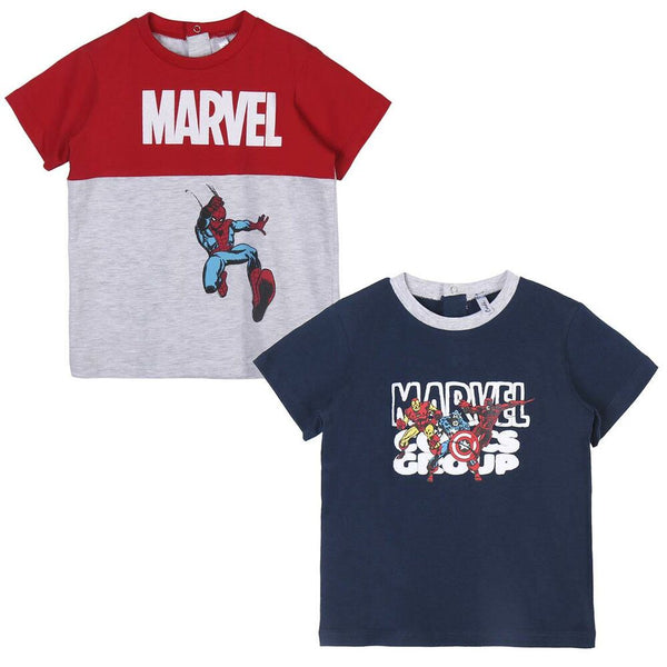 T-Shirt Maglietta a Maniche Corte per Bambini Marvel 2 Unità