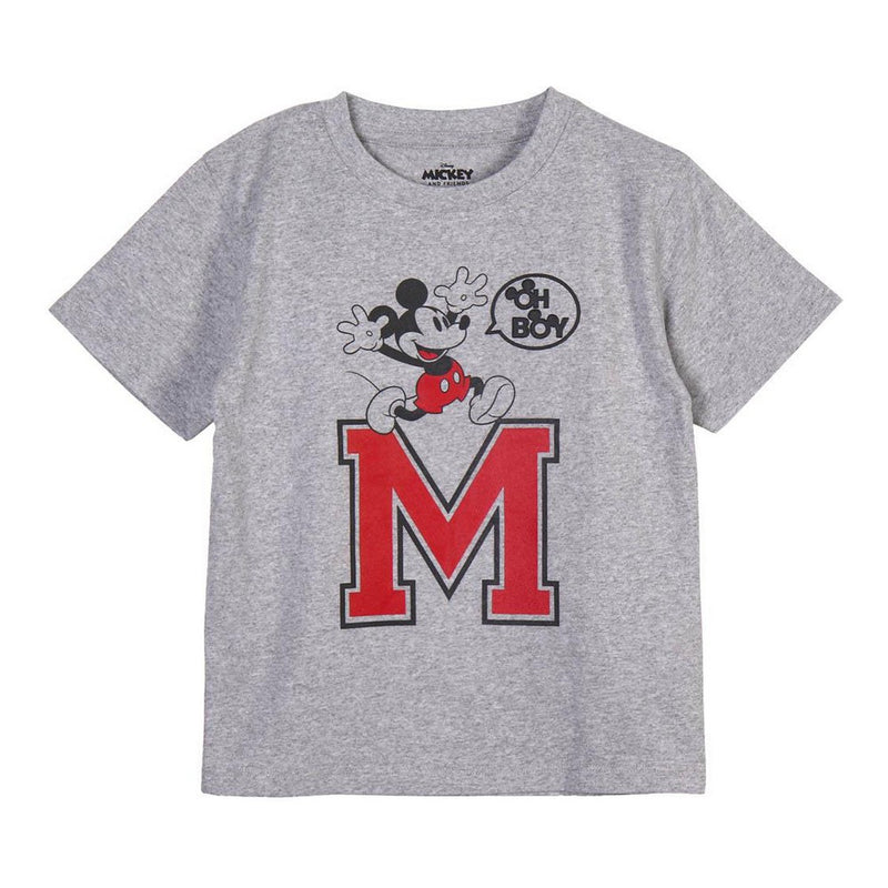 T-Shirt Maglietta a Maniche Corte Mickey Mouse Grigio