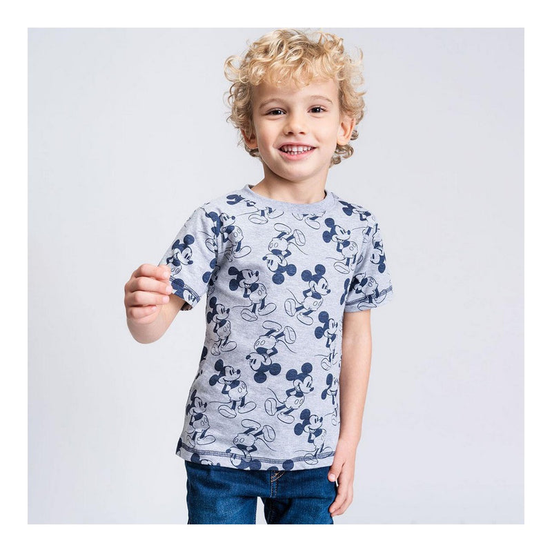 T-Shirt Maglietta a Maniche Corte per Bambini Mickey Mouse Grigio