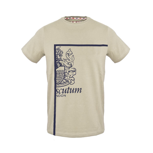 t-shirt da uomo beige in cotone a girocollo Aquascutum