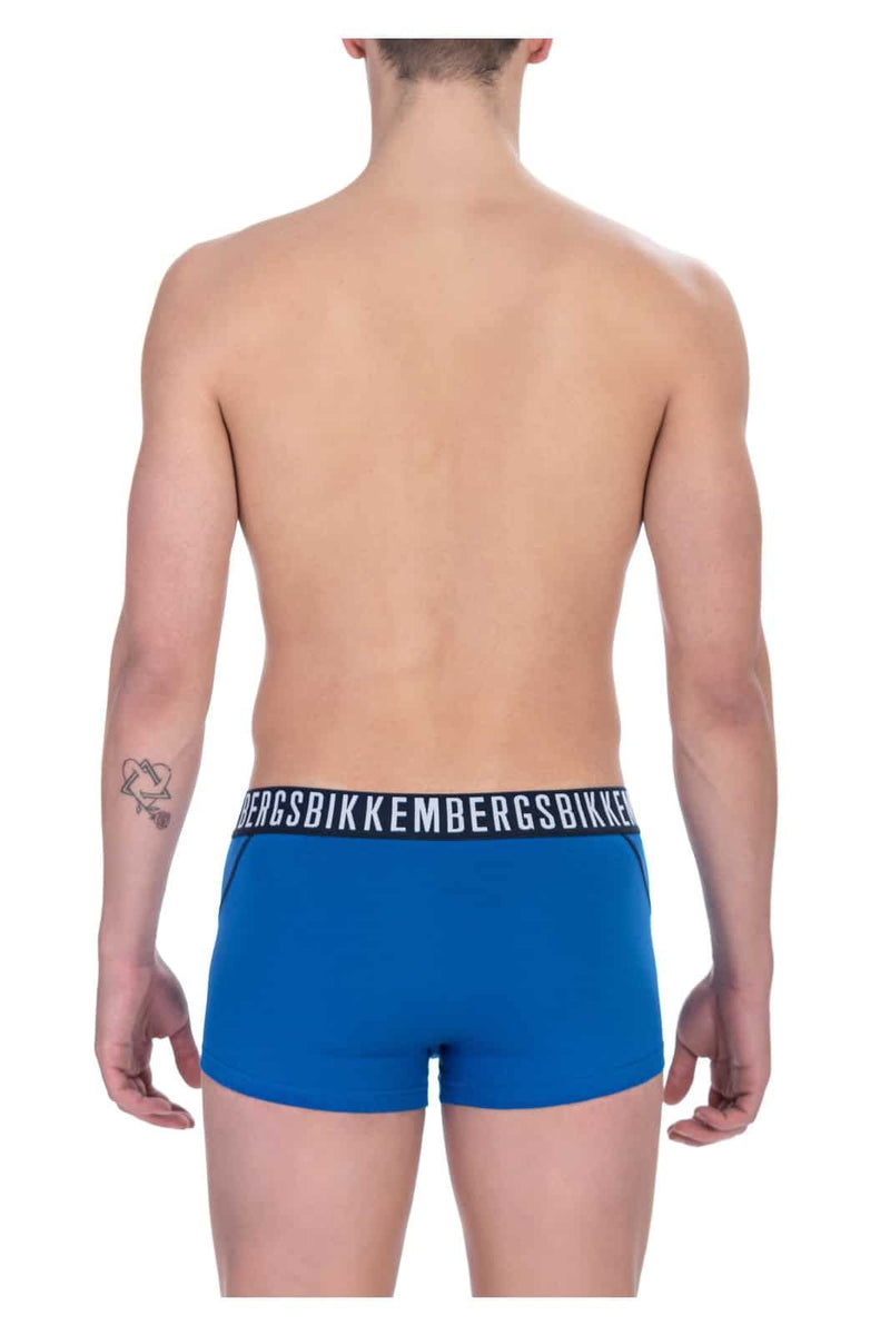 Confezione da 2 Boxer Intimi da Uomo Blu Elasticizzati in Cotone Bikkembergs - Logo a Vista