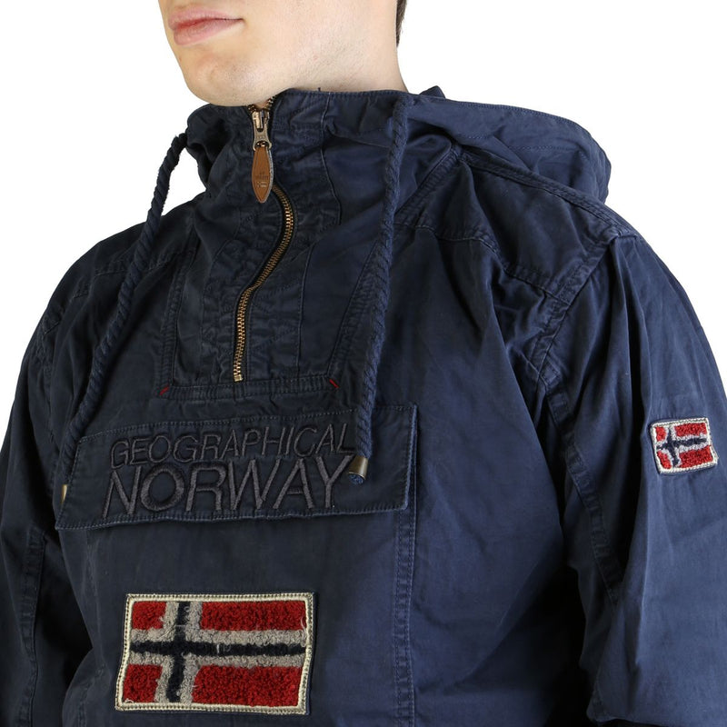 Giacca Sportiva Uomo Giubbotto Chiuso con cappuccio Geographical Norway Blu