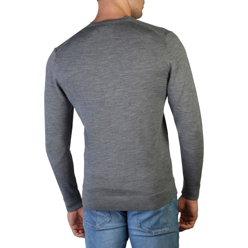 Maglione di Lana Uomo Calvin Klein Grigio Tinta Unita - V-Neck - Collezione Autunno Inverno