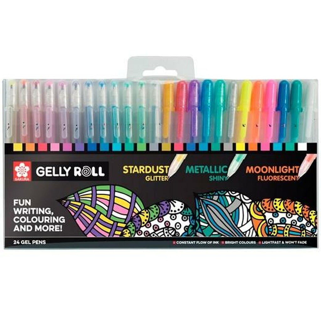 Set di Penne Gel Colorate Gelly Roll 24 Pezzi - Pennarelli Fluo