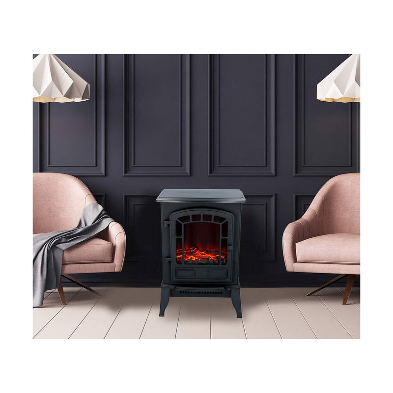 Camino Elettrico Decorativo da Parete Classic Fire Torino Nero 2000 W