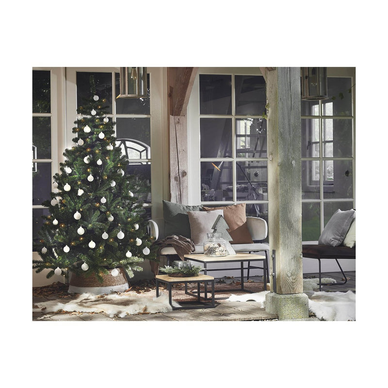 Albero di Natale con Luci Led Folto con rami e foglie in PVC alto cm 185