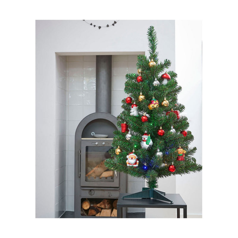 Albero di Natale Decorato con rami in PVC, palle e altri addobbi - 90 cm