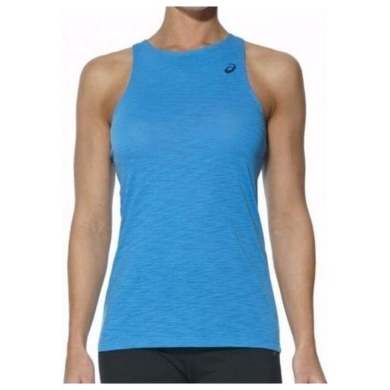 Canotta Sportiva da Donna Asics Blu Comoda maglia in Misto Cotone