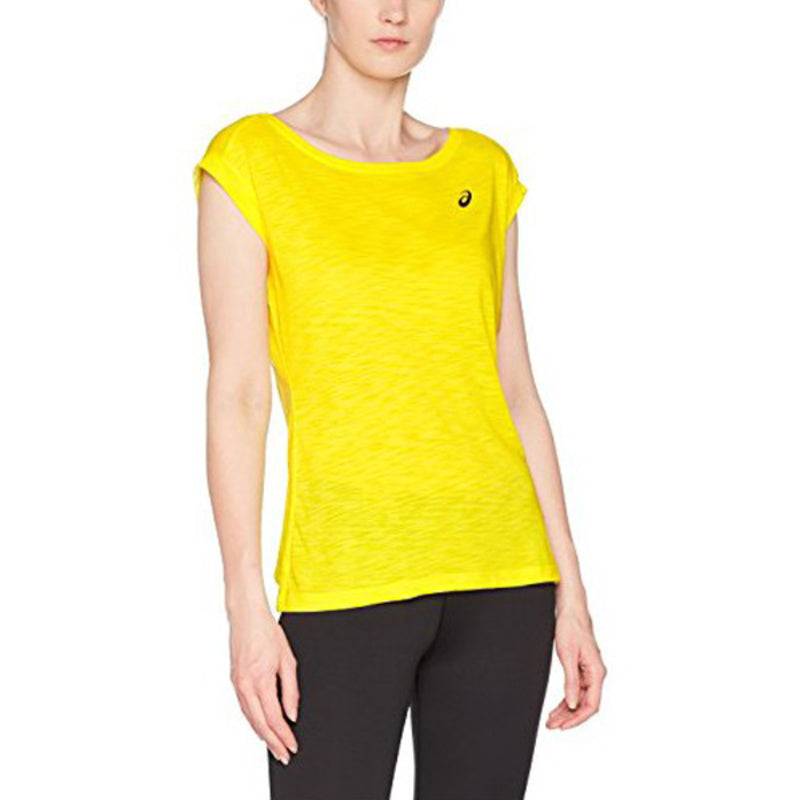 Maglia Sportiva a Maniche Corte Asics Layering Top Donna Giallo