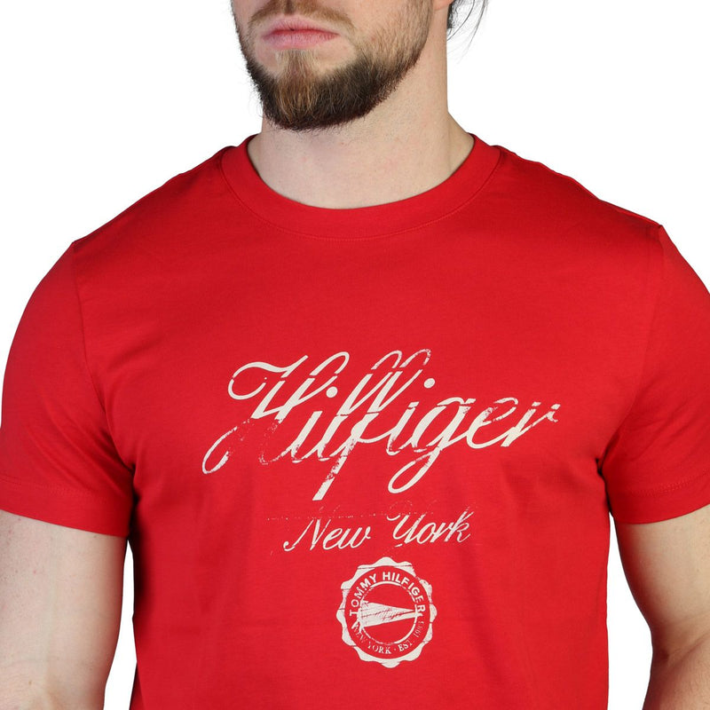 t-shirt rossa Tommy Hilfiger da uomo - maglietta a maniche corte slim