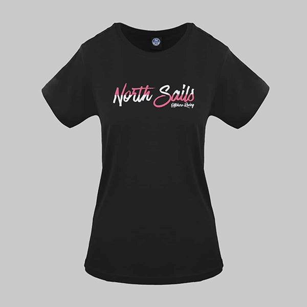 Maglietta a Maniche Corte da Donna - T-shirt North Sails Nera in Cotone