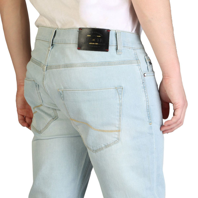 Pantaloni Jeans da Uomo Yes Zee Blu chiari a gamba dritta