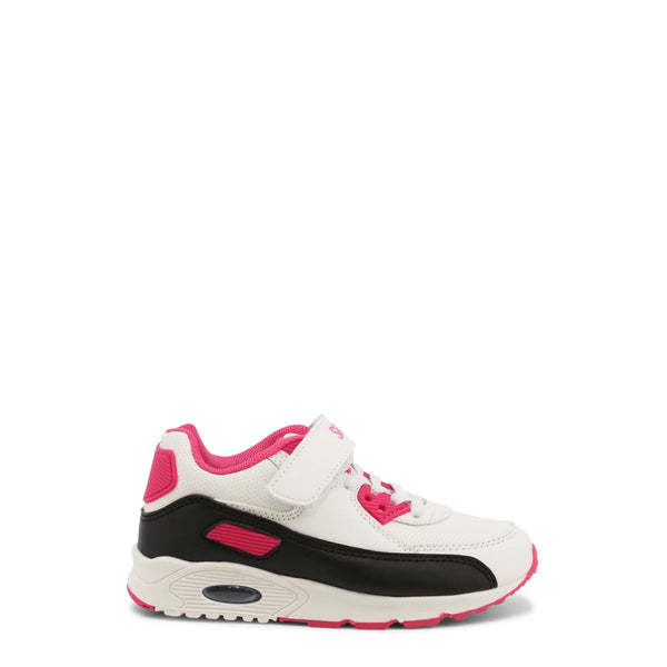 sneakers bambina con strappo - scarpe da ginnastica bianche rosa nere