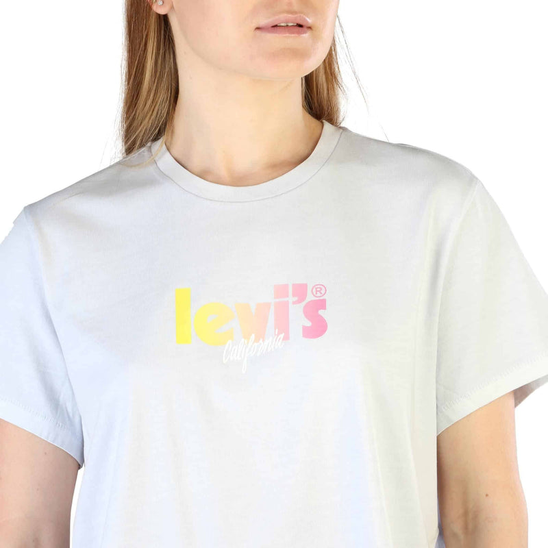 T-shirt Levis Donna Turchese Chiaro con Logo centrale Regular Fit 100% Cotone