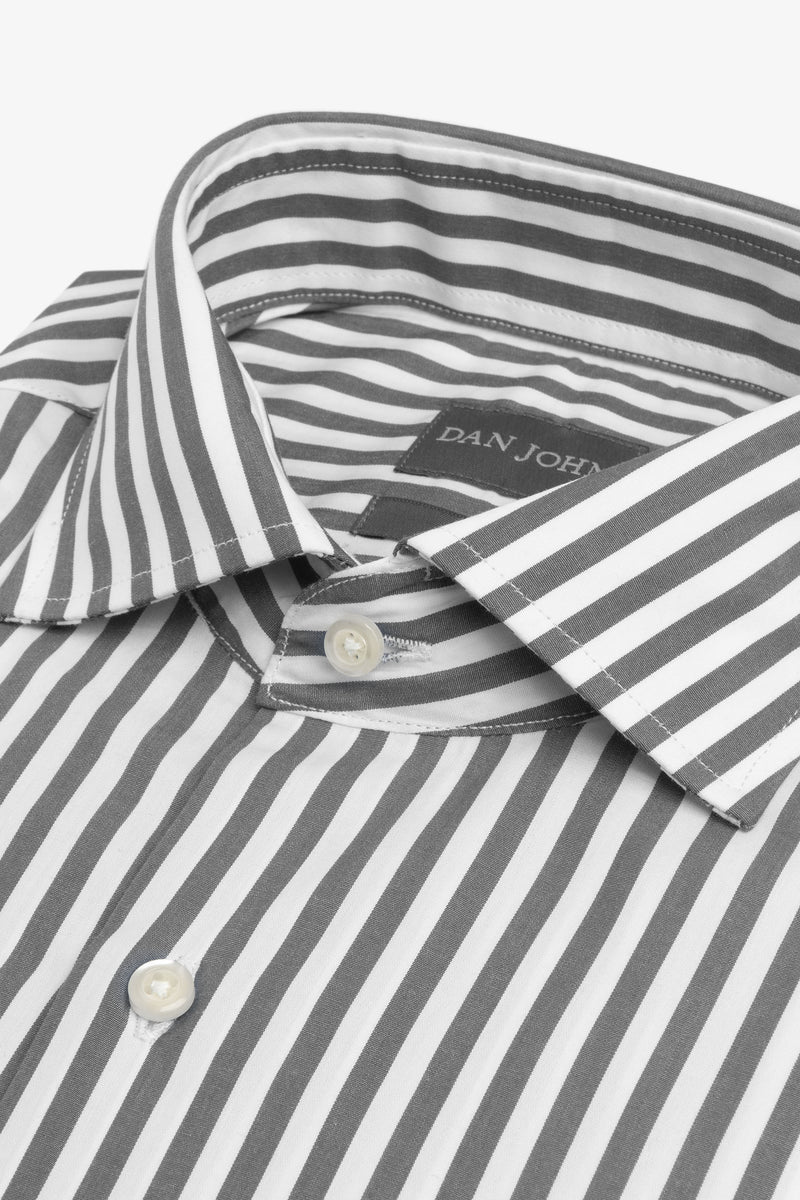 Camicia a righe medie grigia slim