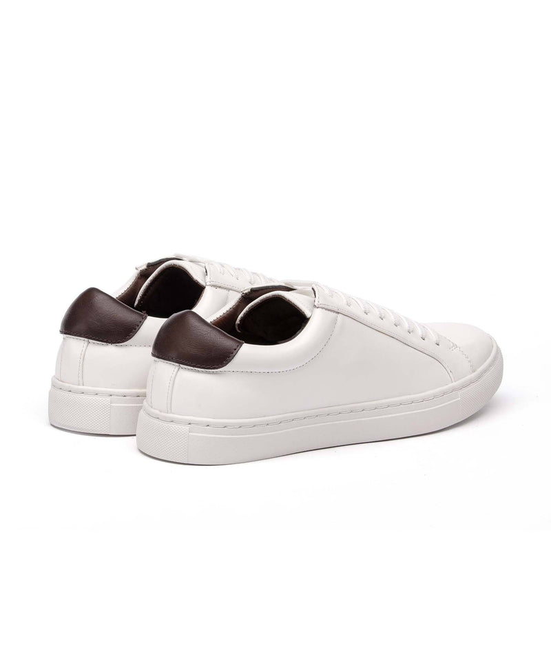 Scarpe Casual/Sportive Dan John - Sneakers in Ecopelle Bianche con Suola in Gomma e Dettaglio Tallone a Contrasto