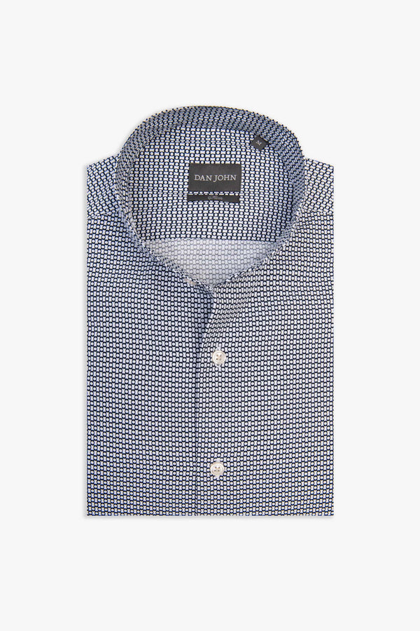 Camicia fantasia micro pallino royal