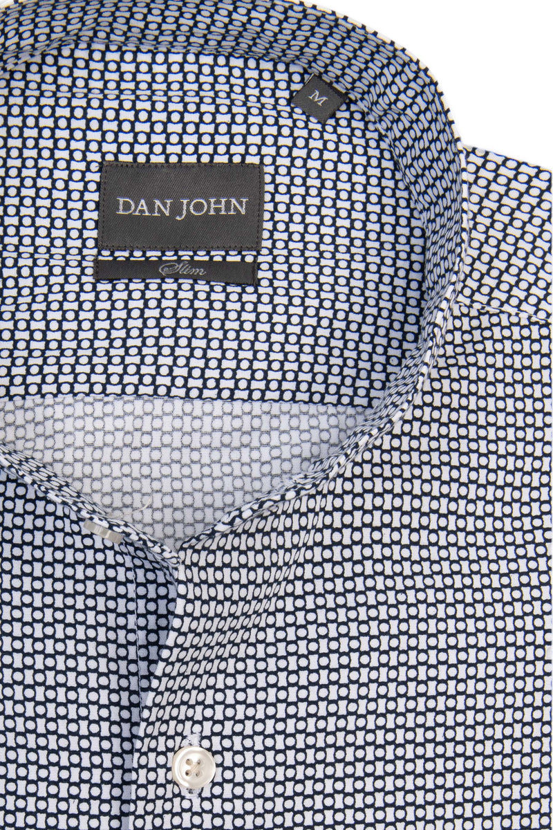 Camicia fantasia micro pallino royal