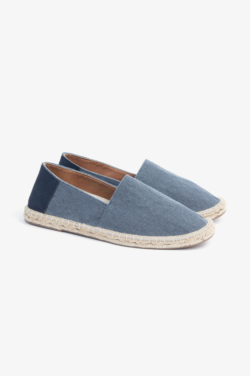 Espadrillas in Tessuto Canvas Blu da Uomo con Dettagli Suede