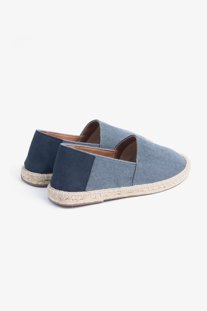 Espadrillas in Tessuto Canvas Blu da Uomo con Dettagli Suede