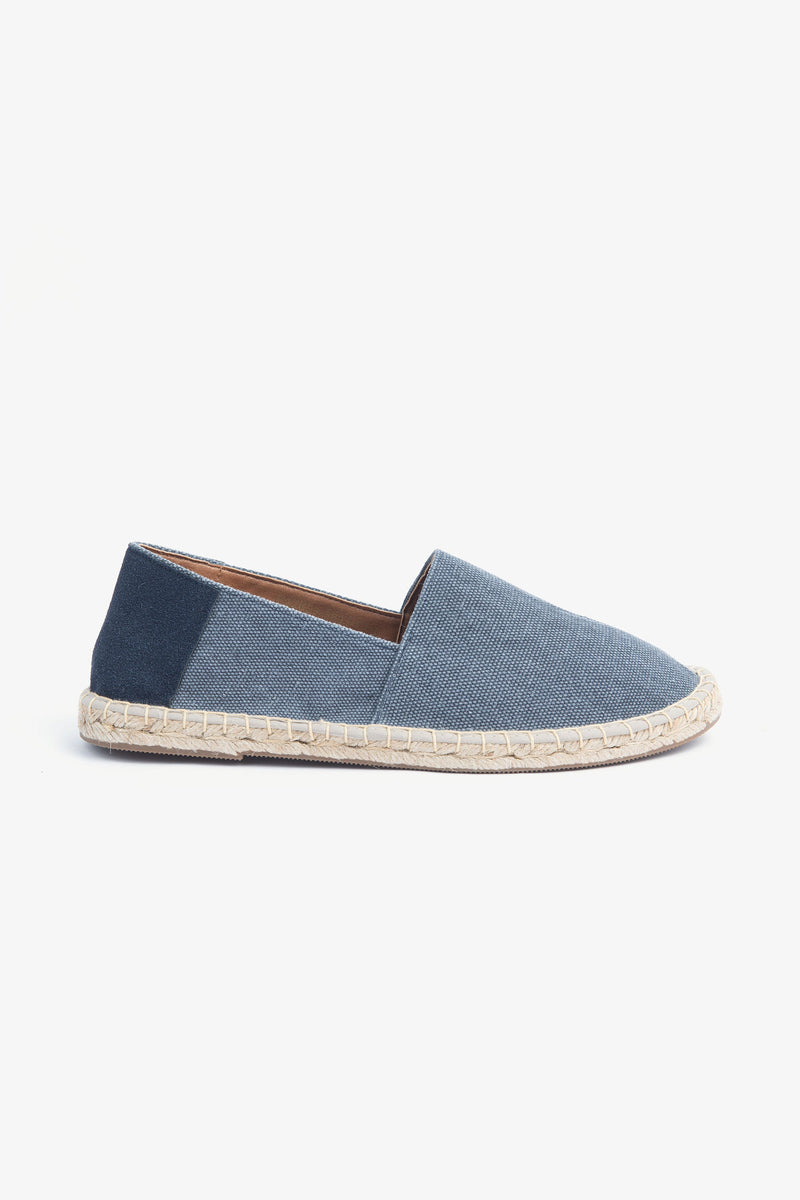 Espadrillas in Tessuto Canvas Blu da Uomo con Dettagli Suede