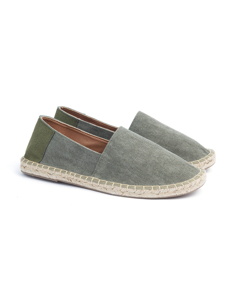 Espadrillas da Uomo Dan John in Tessuto con Dettagli Suede Verde