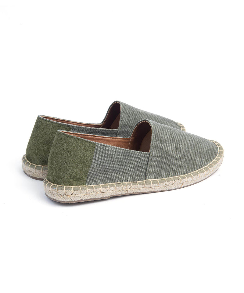 Espadrillas da Uomo Dan John in Tessuto con Dettagli Suede Verde