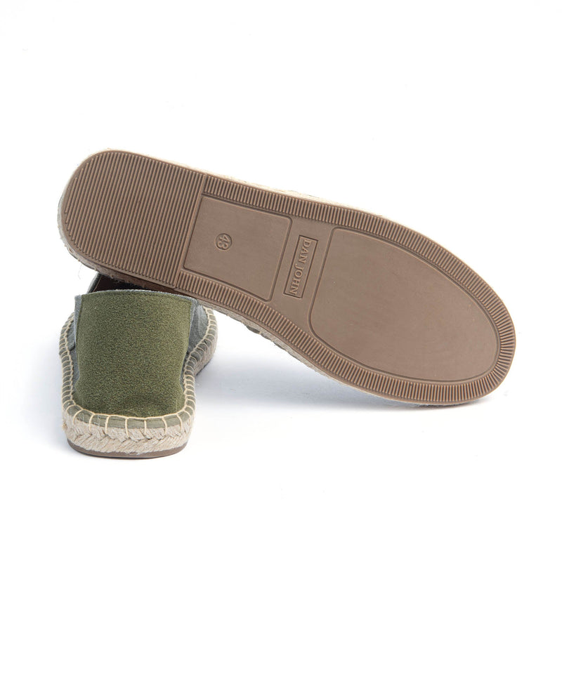 Espadrillas da Uomo Dan John in Tessuto con Dettagli Suede Verde