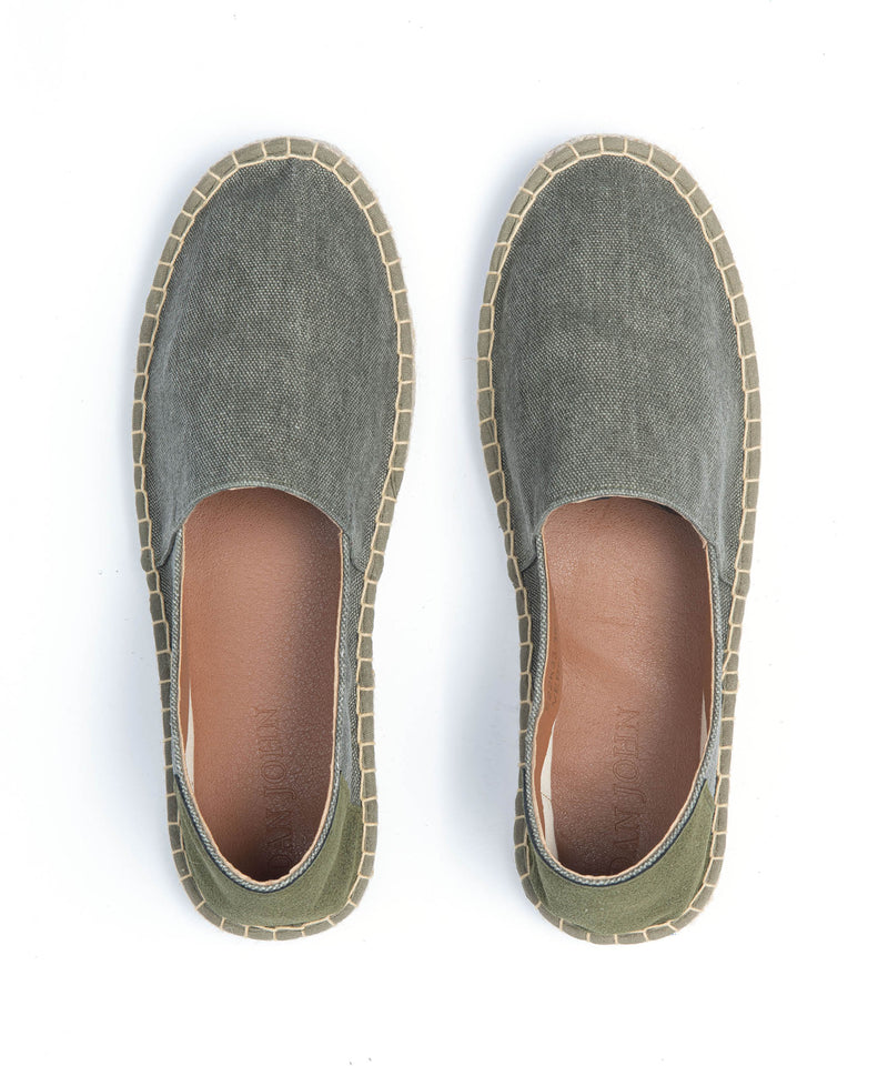 Espadrillas da Uomo Dan John in Tessuto con Dettagli Suede Verde