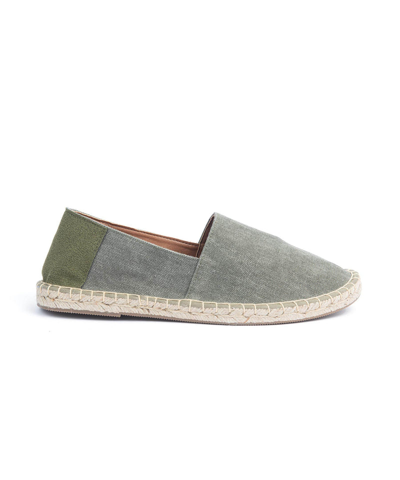 Espadrillas da Uomo Dan John in Tessuto con Dettagli Suede Verde