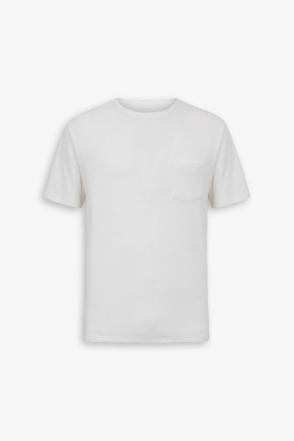 T-shirt girocollo effetto spugna papiro