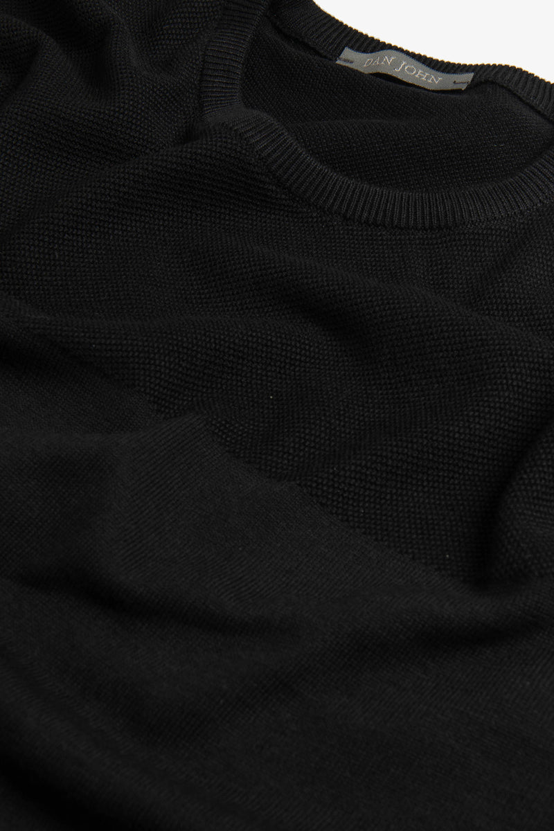 T-shirt in maglia riga piazzata nera