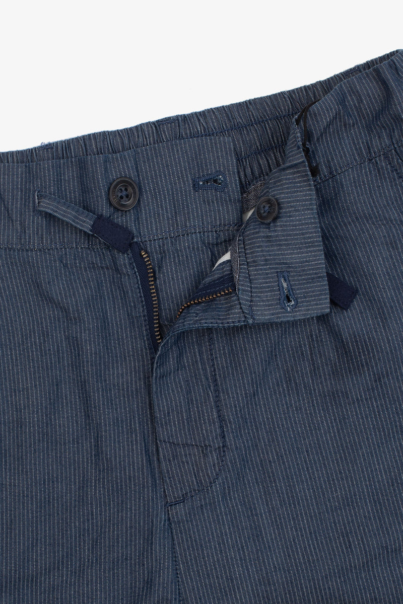 Bermuda con laccio rigato denim