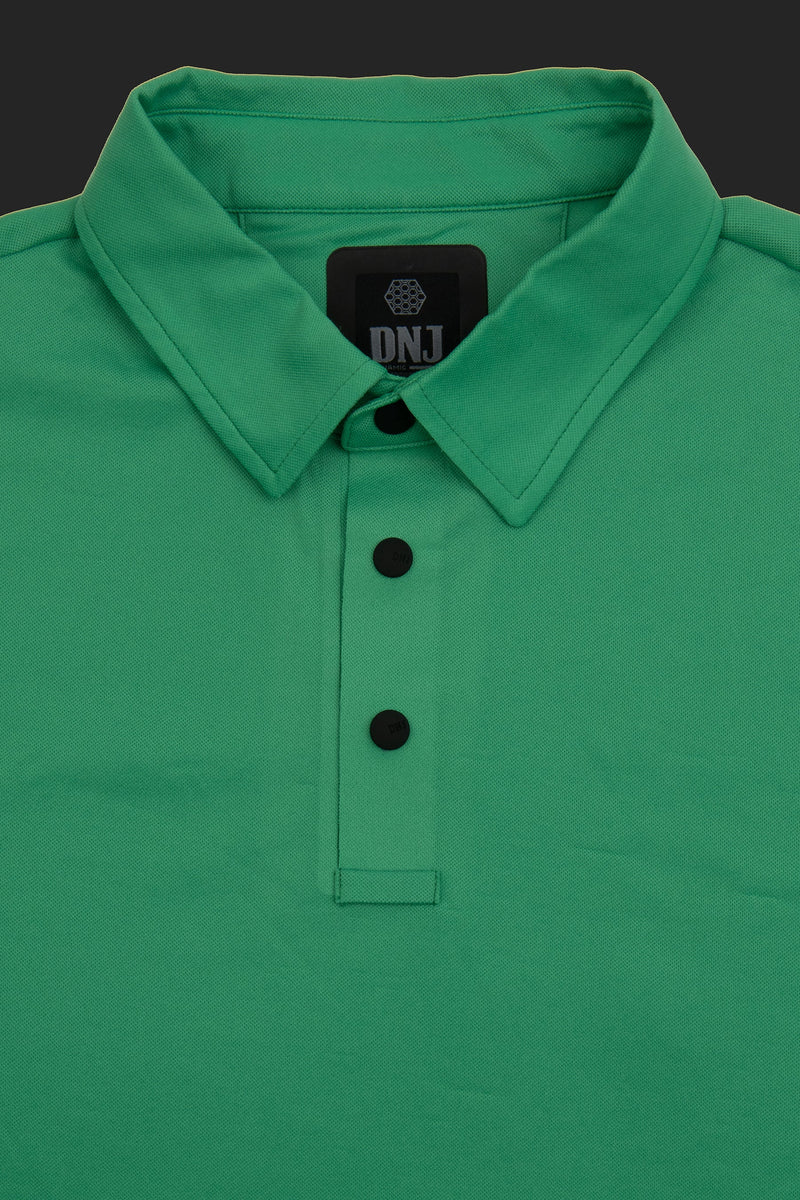 Polo tecnica con bottoni verde DNJ