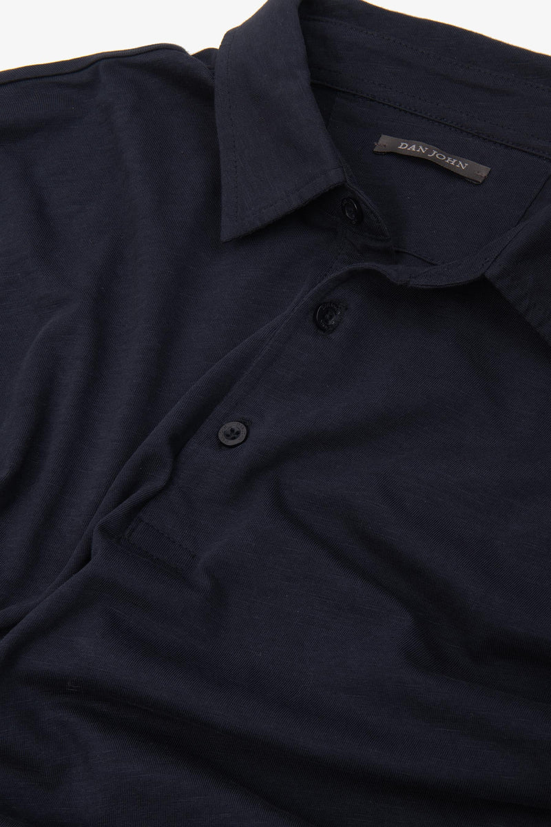 Polo in jersey slub blu