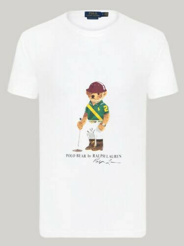 T-Shirt Uomo Ralph Lauren T-Shirt Bear Orsetto in Cotone Maglia Casual Maniche Corte Girocollo Slim Fit