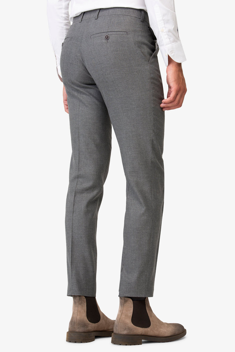 Pantalone da abito trama punta spillo grigio