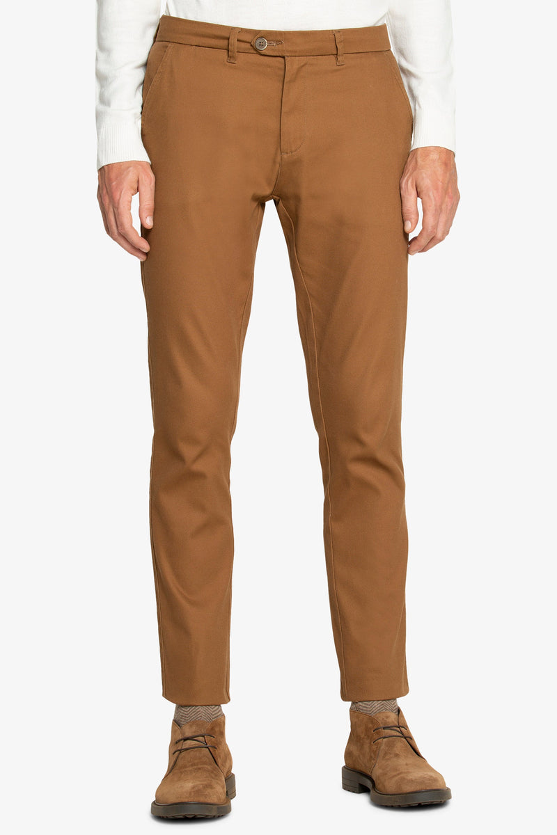 Pantalone chino tricotina cammello