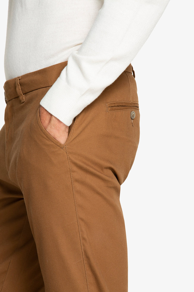 Pantalone chino tricotina cammello