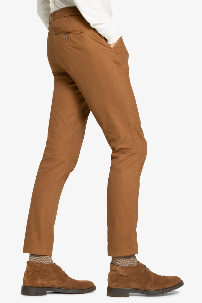 Pantalone chino tricotina cammello