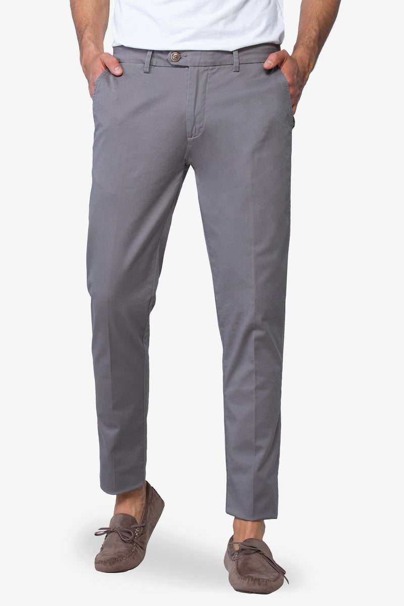 Pantaloni Chino Light da uomo Dan John Grigio Ferro stile casual Slim Fit aderenti