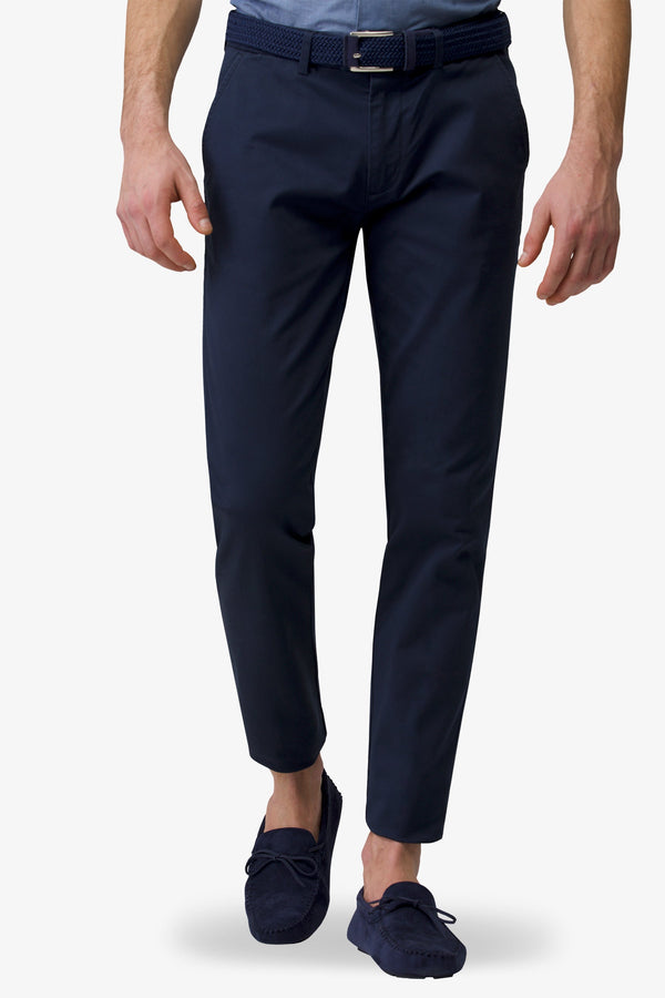 Pantaloni Chino Light da Uomo Dan John Blu Scuro in Gabardina di Cotone leggero - Slim Fit