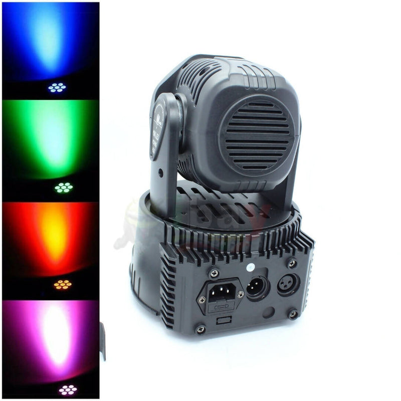 Proiettore LED RGB Testa Mobile Rotante Effetto Discoteca 7 Luci 7x10W 50/60 Hz