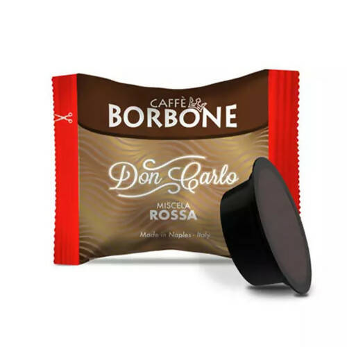 Scorta da 500 Capsule di Caffè Borbone compatibili Lavazza A Modo Mio - Don Carlo Miscela Rossa - Forte e intenso
