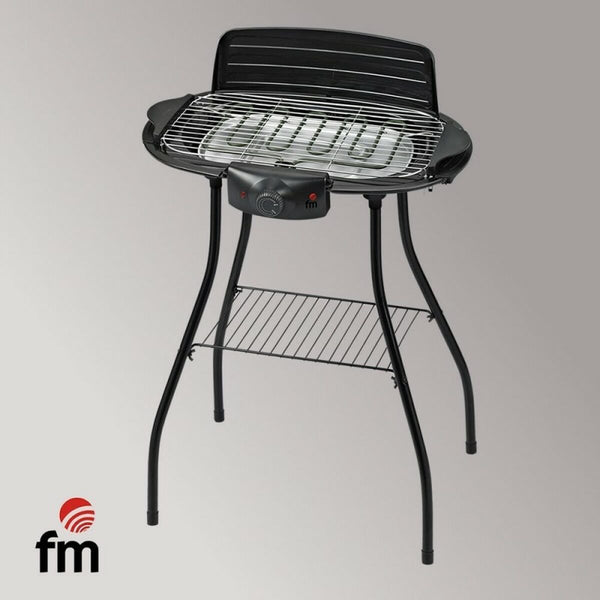 Barbecue Elettrico con Regolatore di Temperatura 47 x 23 cm 2000W in Alluminio