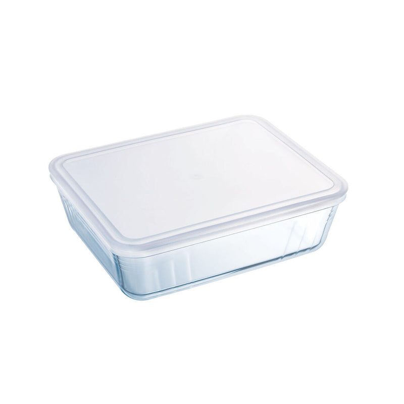 Portapranzo Rettangolare con Coperchio Pyrex Cook&freeze 28 x 23 x 10 cm 4,2 L Trasparente Vetro Silicone (3 Unità)