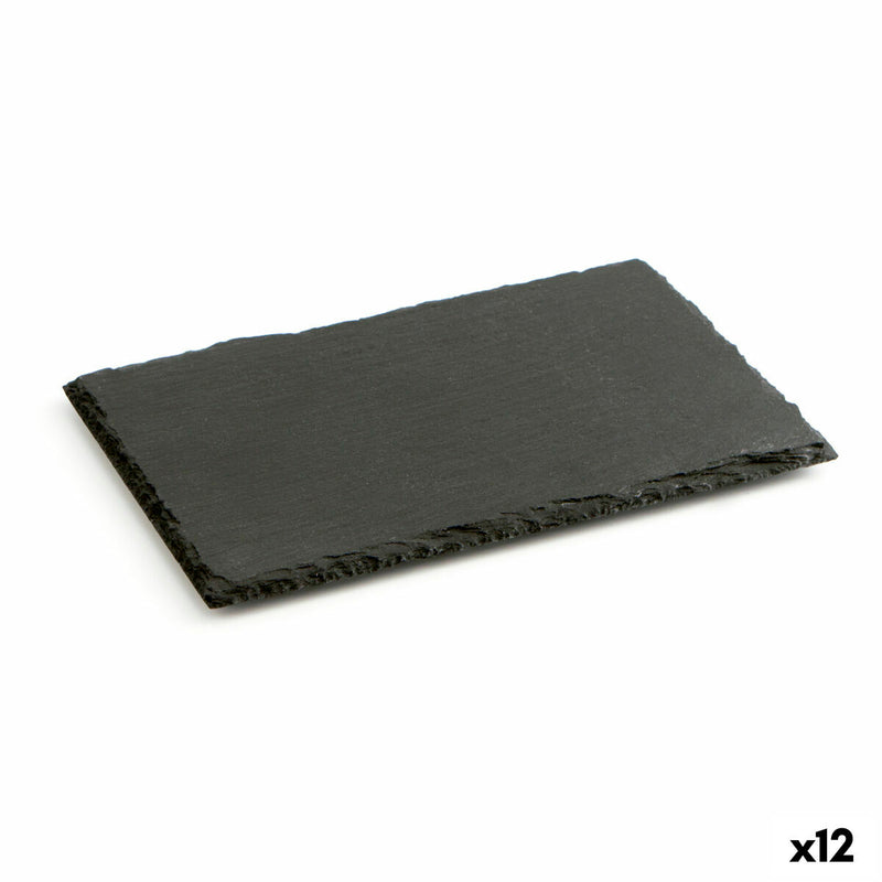 Vassoio di Ceramica Effetto Lavagna Quid Gastro Fun Nero (20 x 13 cm) (12 Unità)