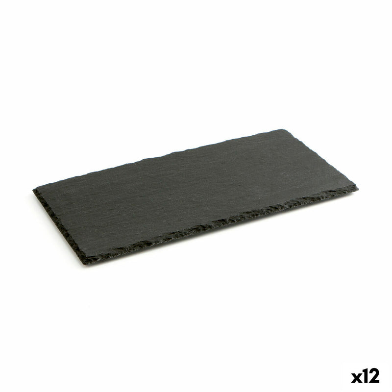 Vassoio di Ceramica Effetto Lavagna Quid Gastro Fun Nero (32 x 17 cm) (12 Unità)